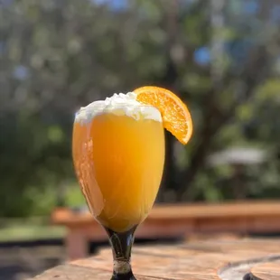 a glass of orange juice