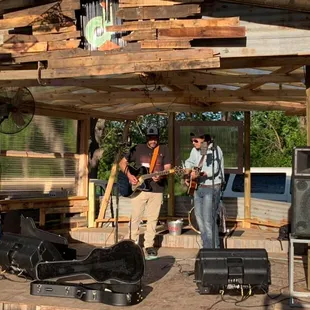a group of people playing music