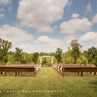 Lower ceremony site at The Pavilion venue at The Arbors Events