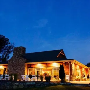 The Pavilion venue at The Arbors Events at nightfall