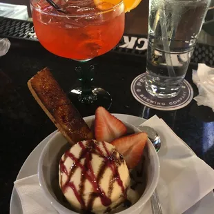 Margarita of the day and the poundcake w/ Ice cream