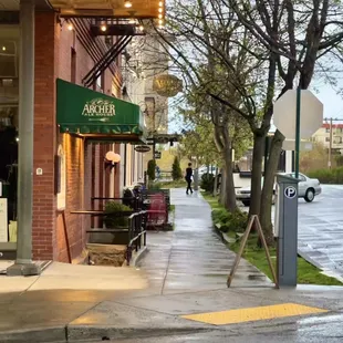 Entrance to the Archer Ale House, corner of 10&amp; Harris, Downtown Fairhaven.