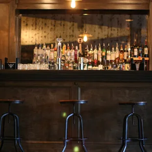 the bar with stools