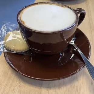 Oat milk cappuccino and lemon cookies!