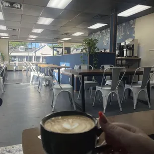 View of the shop from the back seating area