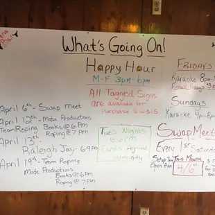 Happenings Board