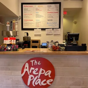 the front desk of the restaurant