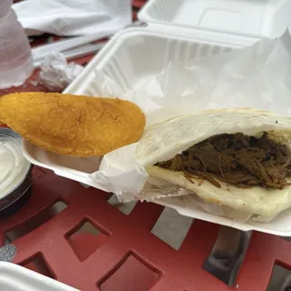 Steak and Cheese Arepa