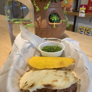 Chorizo and Cheese Arepa