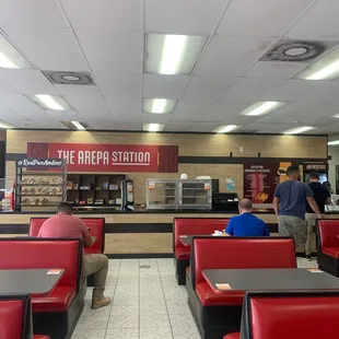 the inside of a restaurant