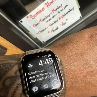 please update your &quot;Summer Hours&quot; on your website and yelp page because WTF?