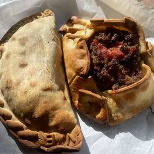 Veggie (left) and Fatay empanadas