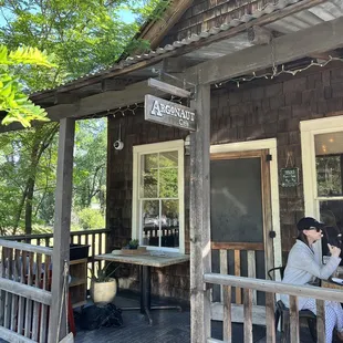 Outside of restaurant with porch seating