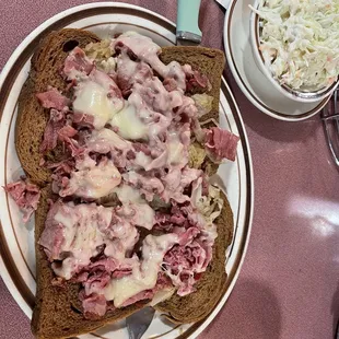 This Reuben sandwich was delicious! However that coleslaw was the best I&apos;ve ever had. I should have put it right on the sandwich seriously.