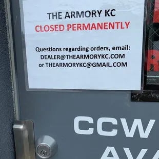 Location is closed notice