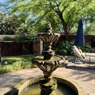 back courtyard with fountain