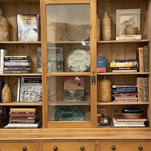 Book case with books about Tucson