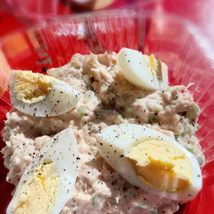 Tuna Salad with hard boiled egg.