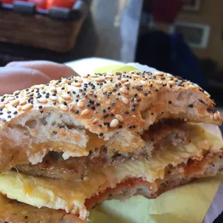 Bagel with Sausage, Egg and Cheese