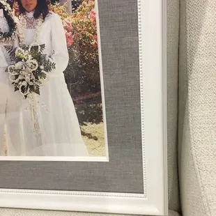 Close up of double matted frame