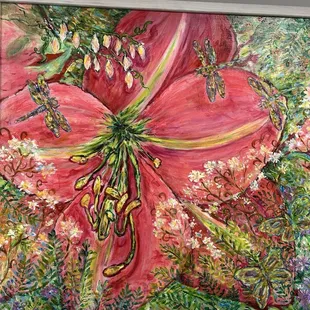 A finished piece on the wall for sale.