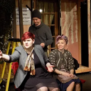 Rachel Catlett, Justin Whitehead and Amber Burroughs in Noises Off!