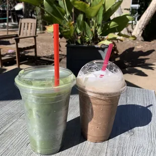 Iced Matcha and Spun Monkey