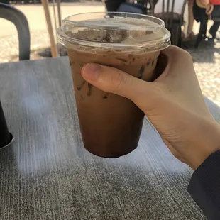 Iced mocha, one shot