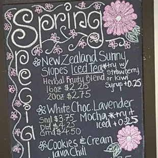 Spring specials.