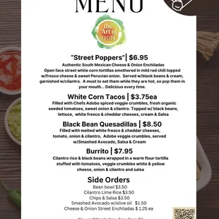 a menu for a mexican restaurant