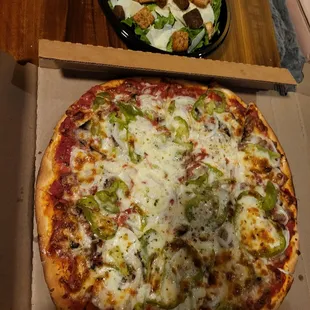 Cesar Salad &amp; Medium Art Special Thin Pizza