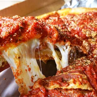 a deep dish pizza