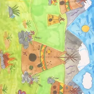 This teepee was created by a ten year old with Copic design marker.