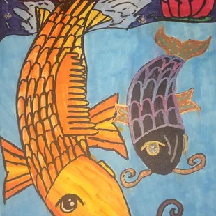 Koi fish completed with professional grade Copic Markers.