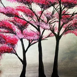 Paint Party 3/26/2022 at Orchid Thai. Closeup of my painting