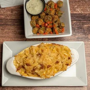 Fried Okra and Mac N Chese