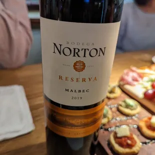 a bottle of wine