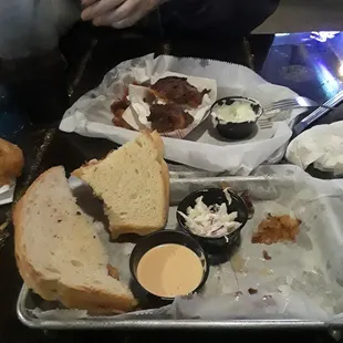 Burnt fish. Sooo...sooooo bad. Also none grilled sandwich. My ancestors are crying.