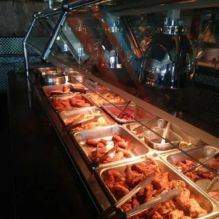 Various foods including american food such as pizza and chicken strips