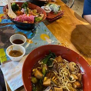 Tofu Ramen and tofu Buddha bowl