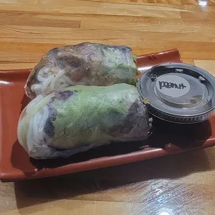 Spring rolls with beef. Pretty tasty