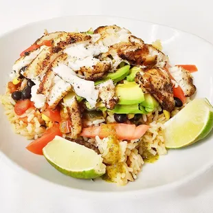 This is our tilapia rice bowl.  An owners favorite and a hidden gem on the menu.  It boasts a southwest flair.