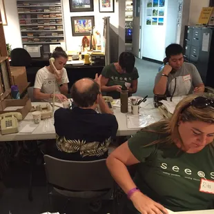 Answering phones for the pledge drive!