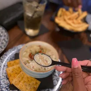 New England Clam Chowder &amp; French Fries