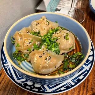 Pork and shrimp dumplings.