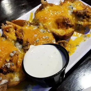 Buffalo potato skins