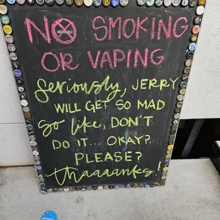 no smoking or vaping