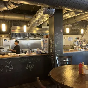 a man working in the kitchen