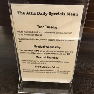 Daily Specials