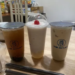 Peach Oolong Tea, Pina Colada, Green Milk Tea